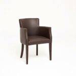 LEATHER  RESTAURANT CHAIR WITH ARMS BROWN 1934