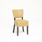LEATHER RESTAURANT DINING CHAIRS MUSTARD 1970