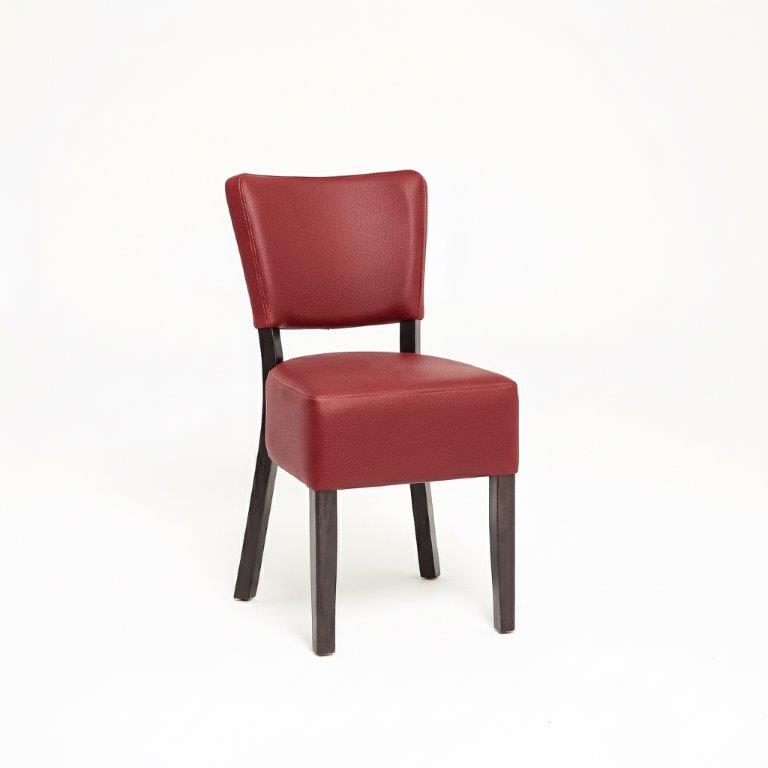 LEATHER RESTAURANT DINING CHAIR WINE/BURGUNDY 1970 LEATHER RESTAURANT DINING CHAIR WINE/BURGUNDY 1970
