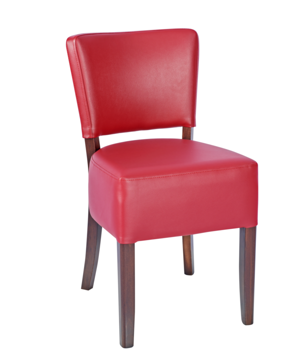 Leather Restaurant Dining Chair 1970 Red