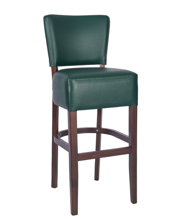 1971 Leather Bar Stool Dark Green