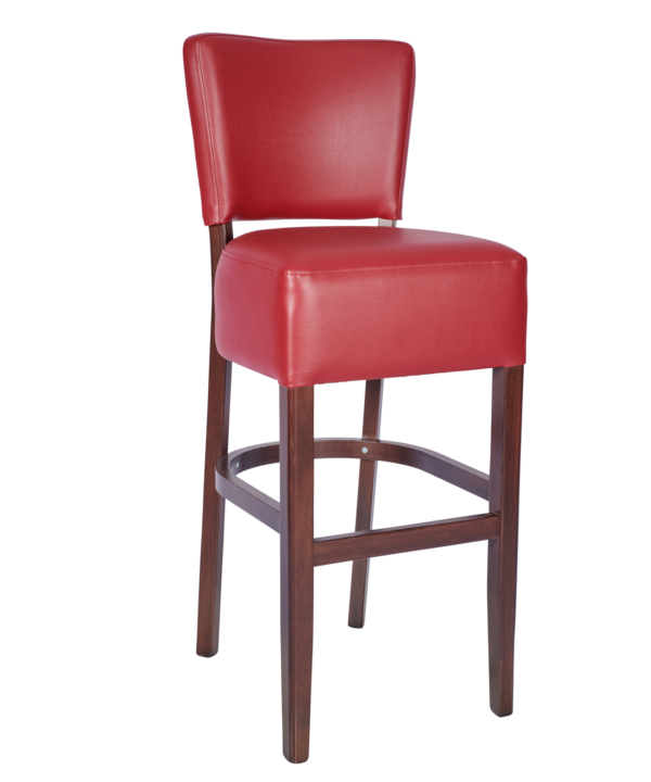 1971 Leather Bar Stool Red