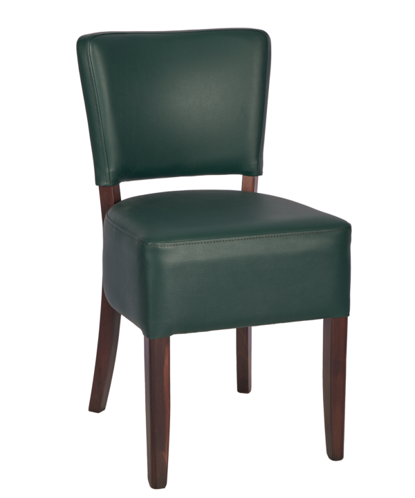 Leather Restaurant Dining Chair 1970 Dark Green