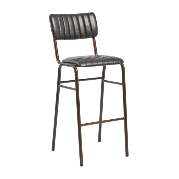 PUB LEATHER BAR STOOL7696 VINTAGE BLACK