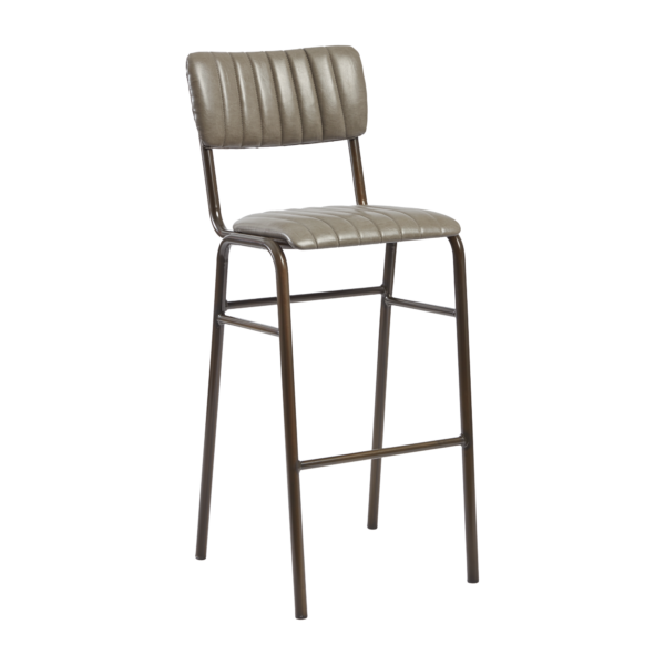 PUB LEATHER BAR STOOL 7696 VINTAGE GREY