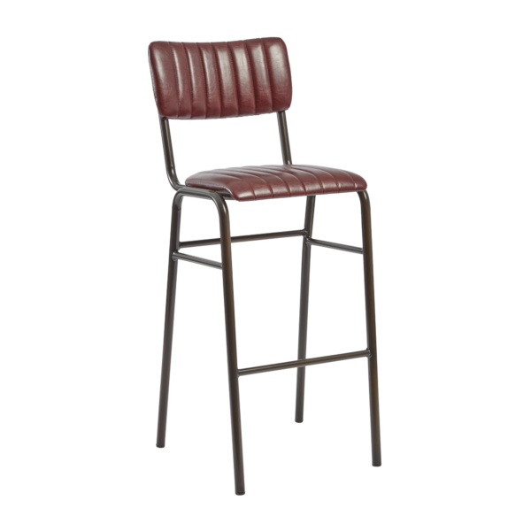 PUB LEATHER BAR STOOL 7696 VINTAGE RED