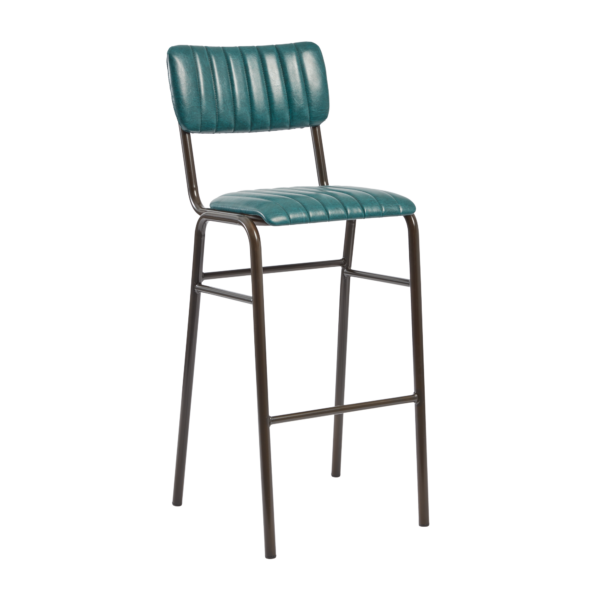 PUB LEATHER BAR STOOL 7696 TEAL