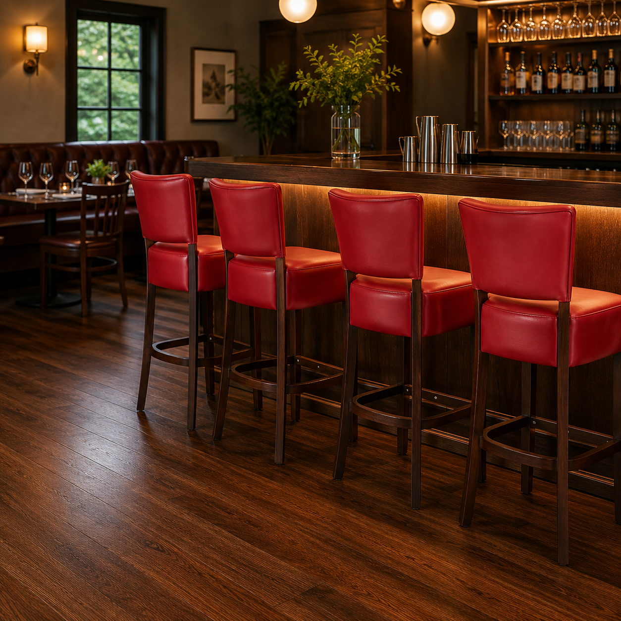 Restaurant Chair Leather Bar Stool Red 1971 Restaurant Chair Leather Bar Stool Red 1971