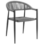 RESTAURANT CHAIR DARK GREY OUTDOOR STACKING ARMCHAIR 1059