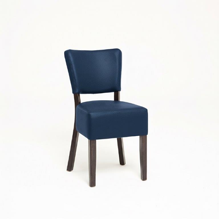 LEATHER RESTAURANT DINING CHAIR 1970 NAVY BLUE LEATHER RESTAURANT DINING CHAIR 1970 NAVY BLUE