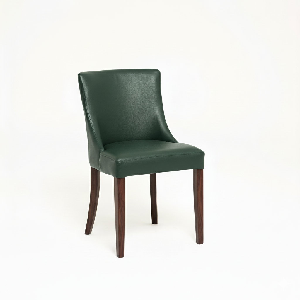 LEATHER RESTAURANT DINING CHAIRS 1933 DARK GREEN LEATHER RESTAURANT DINING CHAIRS 1933 DARK GREEN