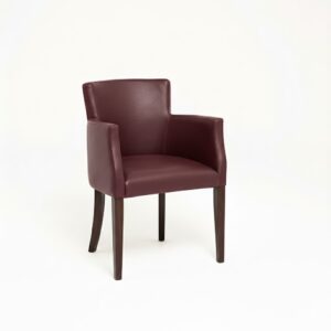 LEATHER RESTAURANT CHAIR WITH ARMS BURGUNDY 1934 LEATHER RESTAURANT CHAIR WITH ARMS BURGUNDY 1934