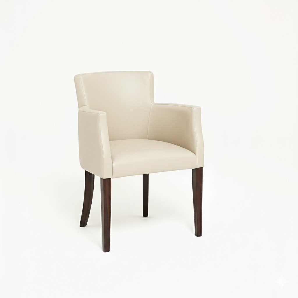 LEATHER RESTAURANT CHAIR WITH ARMS CREAM 1934 LEATHER RESTAURANT CHAIR WITH ARMS CREAM 1934