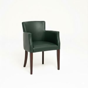 LEATHER RESTAURANT CHAIR WITH ARMS DARK GREEN 1934 LEATHER RESTAURANT CHAIR WITH ARMS DARK GREEN 1934