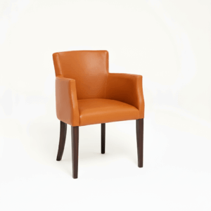 LEATHER RESTAURANT CHAIR WITH ARMS JAFFA ORANGE 1934 LEATHER RESTAURANT CHAIR WITH ARMS JAFFA ORANGE 1934