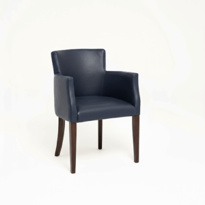 LEATHER RESTAURANT CHAIR WITH ARMS NAVY BLUE 1934 LEATHER RESTAURANT CHAIR WITH ARMS NAVY BLUE 1934