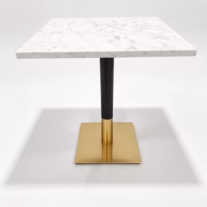 WHITE MARBLE TOP AND BLACK GOLD SQAURE DINING BASE WHITE MARBLE TOP AND BLACK GOLD SQAURE DINING BASE