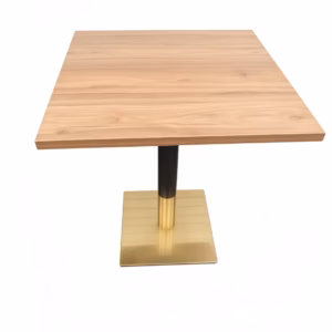 LIGHT OAK TOP WITH BLACK AND GOLD SQAURE BASE LIGHT OAK TOP WITH BLACK AND GOLD SQAURE BASE