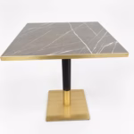 BLACK MARBLE WITH SQAURE BLACK AND GOLD BASE