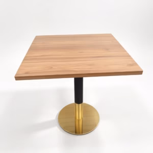LIGHT OAK TOP WITH BLACK AND GOLD ROUND BASE LIGHT OAK TOP WITH BLACK AND GOLD ROUND BASE