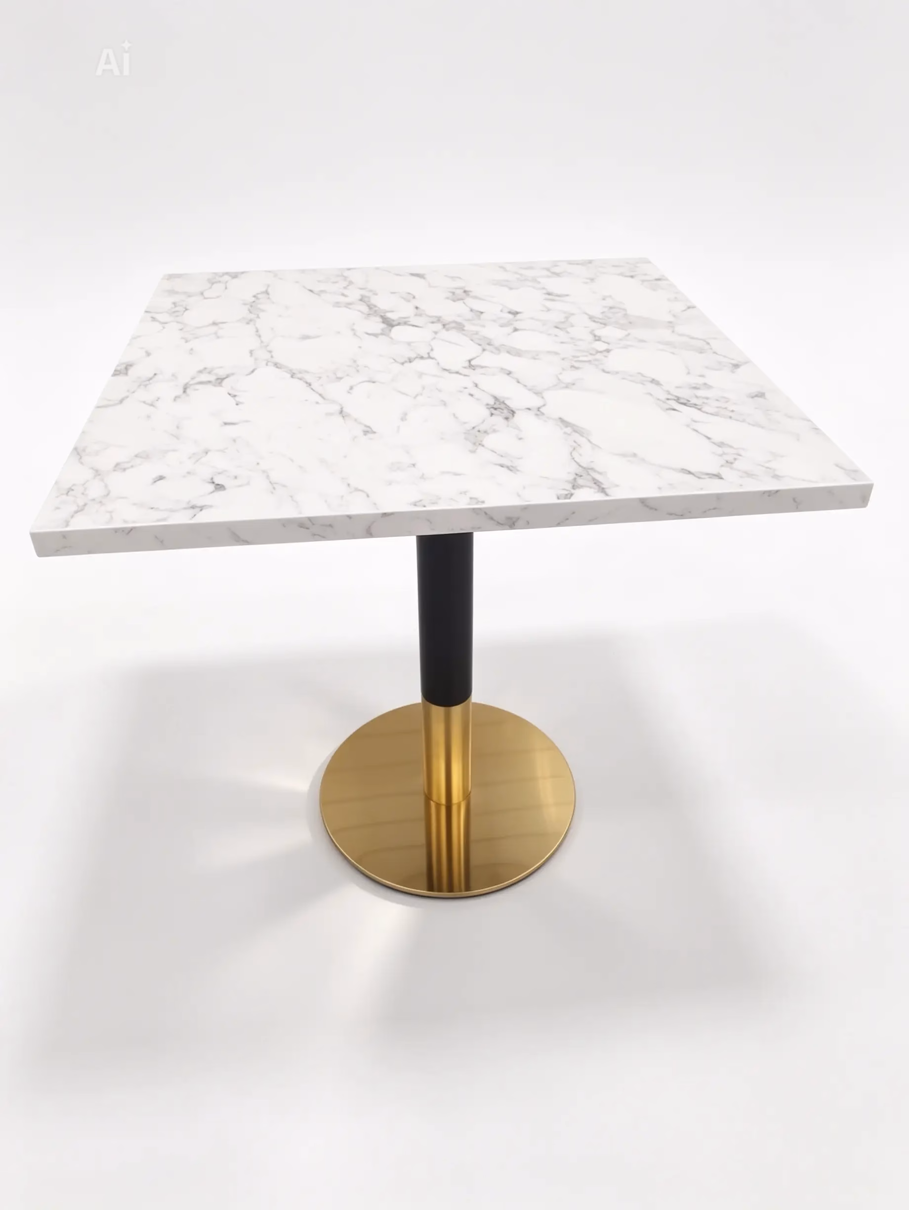 WHITE MARBLE TOP AND BLACK GOLD ROUND DINING BASE WHITE MARBLE TOP AND BLACK GOLD ROUND DINING BASE
