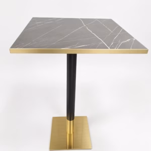 BLACK MARBLE WITH BLACK AND GOLD SQAURE POSEURE BAR HEIGHT BASE BLACK MARBLE WITH BLACK AND GOLD SQAURE POSEURE BAR HEIGHT BASE