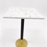 WHITE MARBLE TOP WITH BLACK AND GOLD CIRCLE POSEURE BAR HEIGHT STAND WHITE MARBLE TOP WITH BLACK AND GOLD CIRCLE POSEURE BAR HEIGHT STAND
