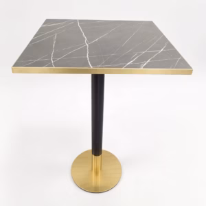 BLACK MARBLE WITH BLACK AND GOLD CIRCLE POSEURE BAR HEIGHT BASE BLACK MARBLE WITH BLACK AND GOLD CIRCLE POSEURE BAR HEIGHT BASE