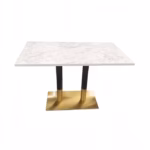 MARBLE TOP WITH BLACK AND GOLD SQAURE BASE 1200X700