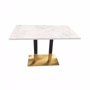 MARBLE TOP WITH BLACK AND GOLD SQAURE BASE 1200X700