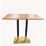 LIGHT OAK TOP WITH BLACK AND GOLD SQAURE POSEURE BASE 1200X700 LIGHT OAK TOP WITH BLACK AND GOLD SQAURE POSEURE BASE 1200X700