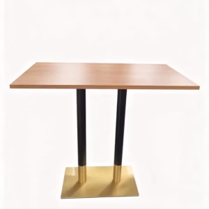 LIGHT OAK TOP WITH BLACK AND GOLD SQAURE POSEURE BASE 1200X700