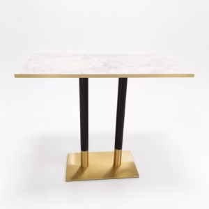 WHITE MARBLE WITH GOLD TRIM TOP AND BLACK GOLD SQAURE POSEURE BASE 1200X700