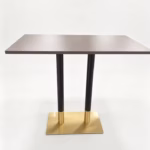 LIGHT WALNUT TOP WITH BLACK AND GOLD SQUARE POSEURE BASE 1200X700