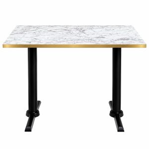 WHITE MARBLE TOP WITH GOLD TRIM & STANDARD BASE  1200X700